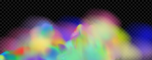 An explosion of colorful smoke clouds.Multicolor fog with blue and yellow particles.Explosions of color powder.