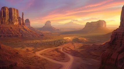 Monument Valley Sunset Landscape