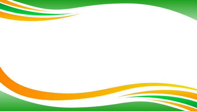 Abstract banner with green, orange, and white wavy lines on a gradient background. Perfect for presentations, flyers, posters, and website headers. Modern and clean design.