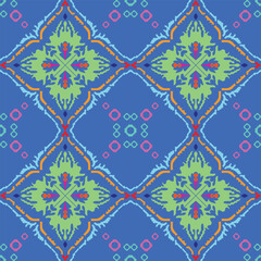 Seamless tiles background. Mosaic pattern for ceramic in dutch, portuguese, spanish, italian style, Vector Tile Pattern, Lisbon Arabic Floral Mosaic, Mediterranean Seamless Ornament, Geometric Folk