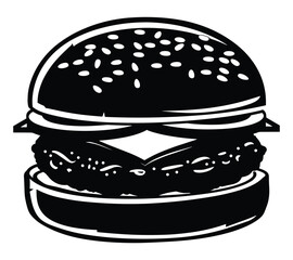 Burger food vector silhouette
