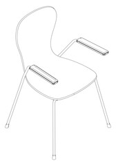 Chair editable vector illustration on white background. chair Line art, clip art, Office Chair, Hand-drawn design elements.