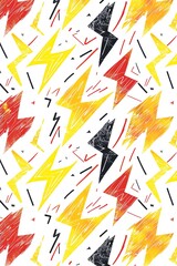 Electrifying Pattern. Vibrant Seamless Texture with Lightning Bolts for Energetic Designs