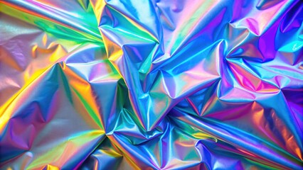 holographic crumpled material background