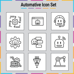 Airlines, Banking, Automotive, Professional,  Creative Data Management, Free Vector icon set. 