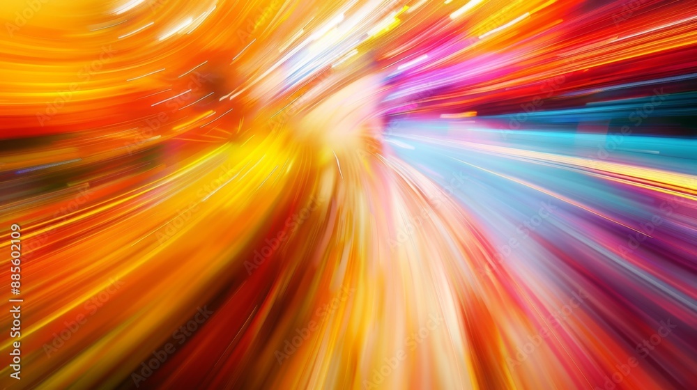 Aufkleber a blurred motion abstract background with streaks of light and vibrant colors.