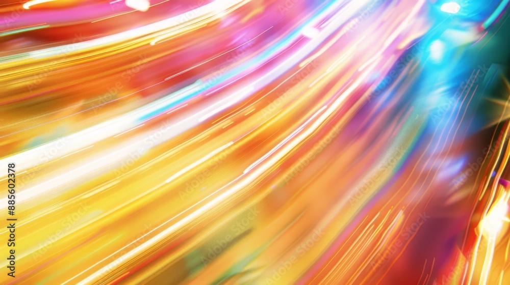 Aufkleber a blurred motion abstract background with streaks of light and vibrant colors.