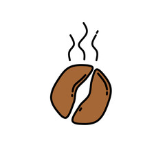 Doodle of coffee beans icon vector design illustration element