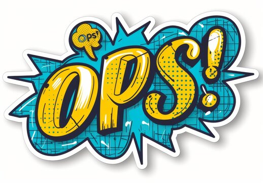 Oops! Comic style speech bubble with retro design and bold colors