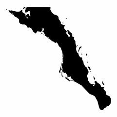 Baja California Sur silhouette map