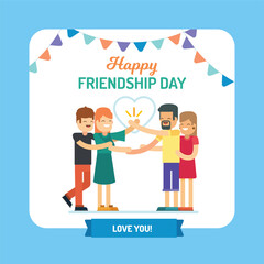 Hand drawn friendship day text illustration
