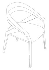 Chair isolated on white background in different positions. Line graphics icon. Vector illustration