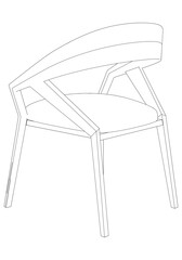 Chair isolated on white background in different positions. Line graphics icon. Vector illustration