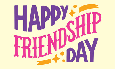 Hand drawn friendship day text illustration
