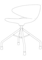 Chair isolated on white background in different positions. Line graphics icon. Vector illustration