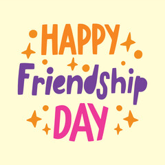 Hand drawn friendship day text illustration
