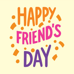 Hand drawn friendship day text illustration
