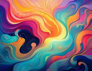 Colorful abstract fluid art background with vivid swirls