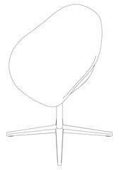 Chair editable vector illustration on white background. chair Line art, clip art, Office Chair, Hand-drawn design elements.