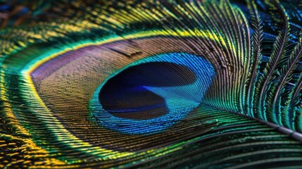 Obraz premium close up peacock feather texture background
