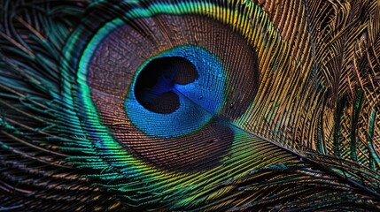 Obraz premium close up peacock feather texture background
