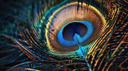 Obraz premium close up peacock feather texture background