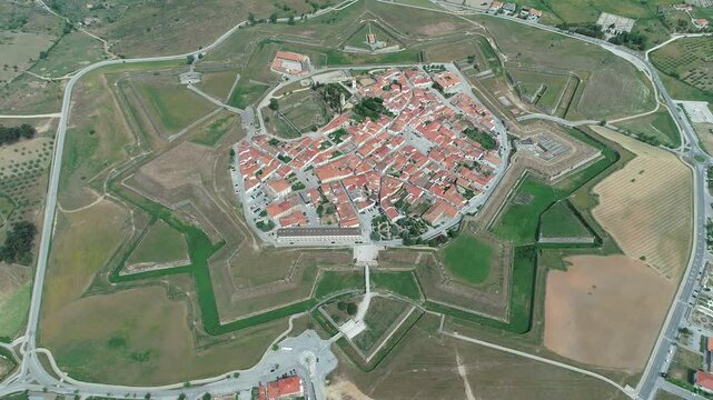 Aerial view of Almeida, a fortified medieval village, considered one of the 12 Historic Villages in Portugal