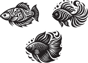 Fototapeta premium illustration of fish silhouette design