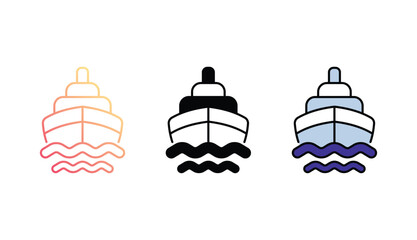 Ship icon design with white background stock illustration