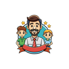Naklejka premium A day honoring fathers, celebrating their love, guidance, and support