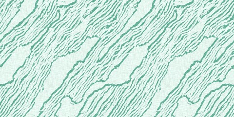 Aegean teal light soft wave linen pattern background. Broken line stripe border effect for rustic coastal marine surface design. 
