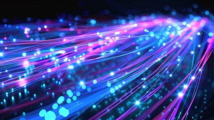 Fototapeta premium Abstract Digital Stream of Light and Bokeh