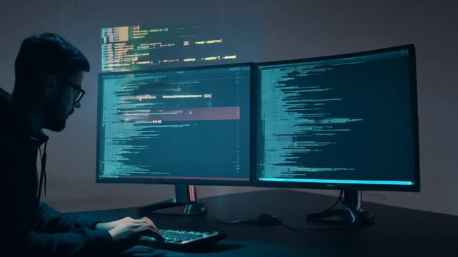 Cyberpunk Programmer In Dark Ambient Generative AI