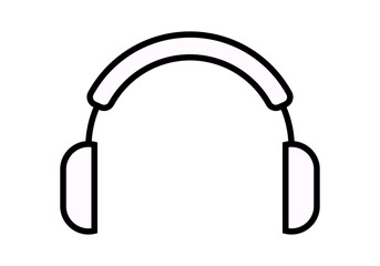 Icono negro de auriculares o audífonos