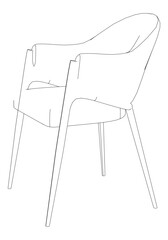 Chair isolated on white background in different positions. Line graphics icon. Vector illustration