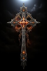 Cross of religion of the Christian cross symbol, generative IA