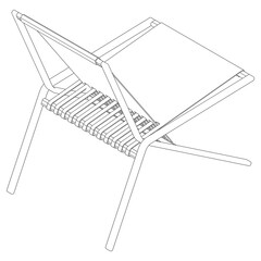 Chair isolated on white background in different positions. Line graphics icon. Vector illustration