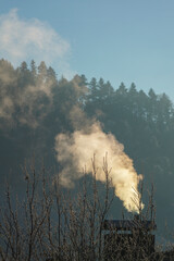 Chimney smoke in the morning