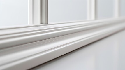Obraz premium A white window sill with a white trim