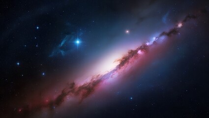 Realistic Galaxy Background Capturing the Vastness and Beauty of Space with Detailed Star...