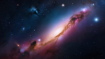 Fototapeta premium Realistic Galaxy Background Capturing the Vastness and Beauty of Space with Detailed Star Formations Nebulae and Authentic Color Variations