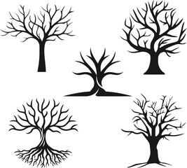 Trees and trunk Vector logo design