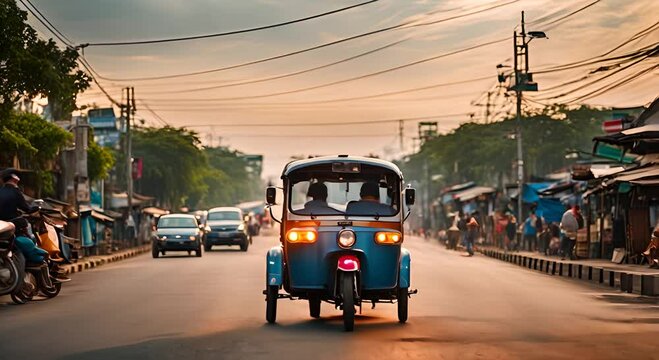 Tuk tuk driver in Asia.