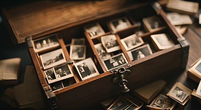 Old photos in a drawer.