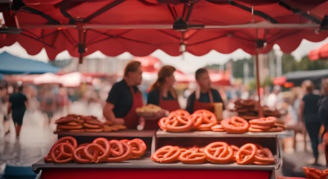 Pretzel stall in Europe.