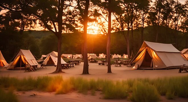 Boy scout camp at summer.