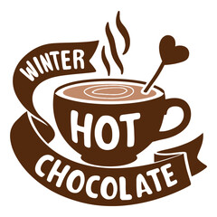 Winter Cup coffee or  Winter hot chocolate cartoon vector For Free Download