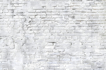 Abstract white brick wall texture for pattern background. wide panorama picture. with copy space design for web banner