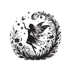 vector Fairy vector art,graphics Fairys icons set,vintage illustration Fairy clipart,vector Fairys flat style artwork design