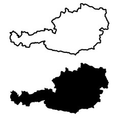 Obraz premium Austria Umriss Rund